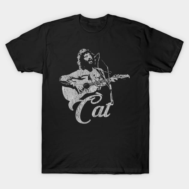 Cat Stevens - White Stencil T-Shirt by Amandeeep